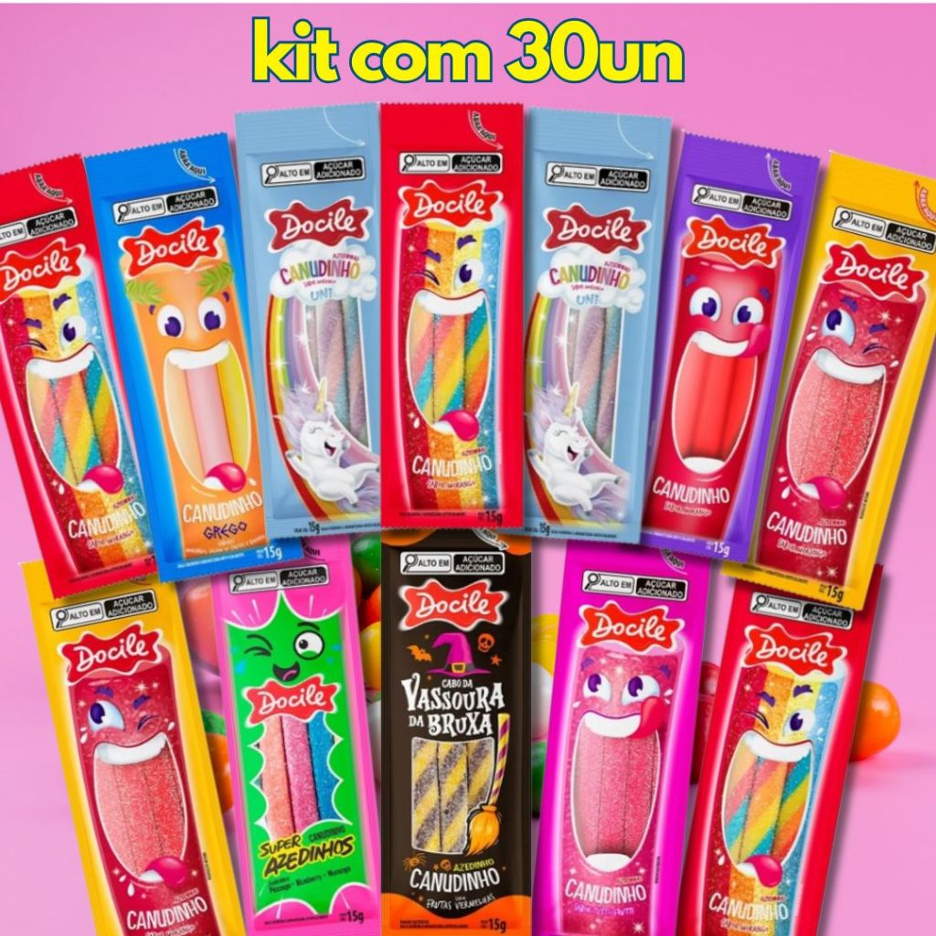 30 Pacotes de Bala Docile Regaliz Sabores Variados Sortidos | Shopee Brasil