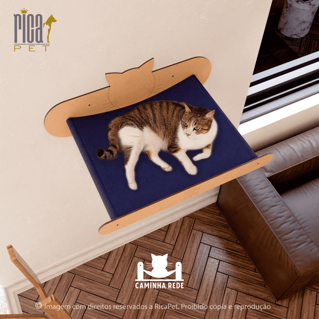Cama Rede Gato Suspensa Caminha Parede Premium Super Luxo Para Parede ...