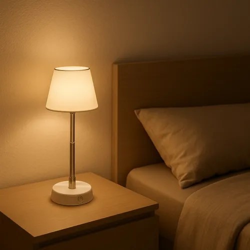 Luminária De Mesa Abajur Para Quarto Com Led Branco Quente Ajuste De Altura