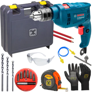 Furadeira Impacto E Parafusadeira 550w Bosch Gsb550 + Maleta em Oferta na Shopee