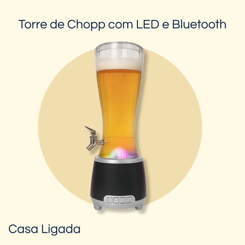 Torre de Chopp 2.5 com Bluetooth e LED | Shopee Brasil