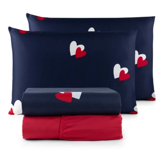 Jogo de Lençol Casal Padrão 04 Peças 200 Fios Cama Box Estampado Toque Aveludado Macio em Oferta na Shopee