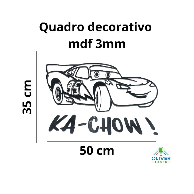 Quadro decorativo relâmpago McQueen MDF 3mm