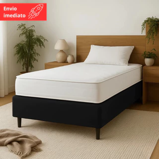 Base Cama Box Solteiro Suede Premium 188x88 | Estrutura Reforçada e Elegante | Conforto Durabilidade