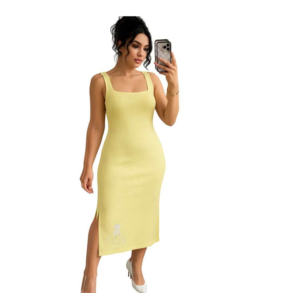 Vestido Midi Canelado Feminino Versátil na Black Friday 2025 | BuscaProdutos