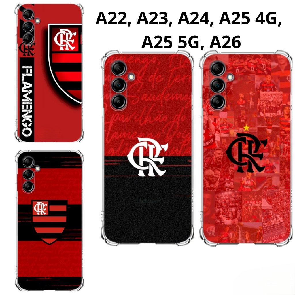 A22, A23, A24, A25 4G, A25 5G, A26 Capa Mengão Rubro Negro Samsung Capinha CASE TPU Flamengo
