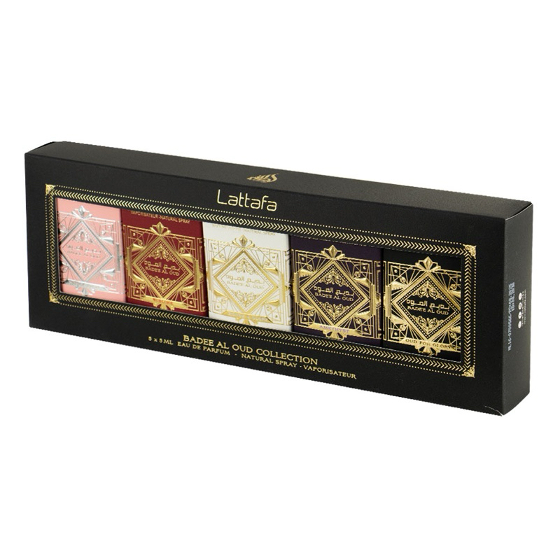 Kit Mini Perfumes Lattafa Badee Al Oud 5 em 1 - Unissex - Eau de Parfum ...