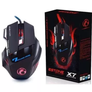 Mouse Gamer X7 Black Profissional Led Rgb 6000 Dpi Usb 3.0 Com Fio