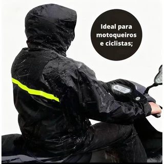【Desconto 50%】Kit Capa de Chuva Motoqueiro Conjunto Completo Para  Adulta Masculina Feminina Alta Qualidade em Oferta na Shopee