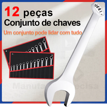 Kit de Chaves Fixas 8/12 Peças - Ideal para Reparos Domésticos, Automotivos | Preço Baixo!