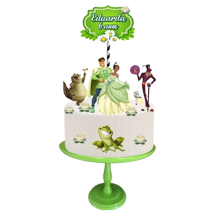 Topper de Bolo A PRINCESA E O SAPO TIANA personalizado com nome e idade ...
