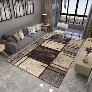 Tapete sala quarto 2x1.4Geométrico Pelo Baixo Indiano antiderrapante antialérgico .