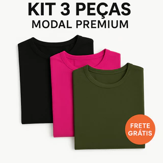 Kit 3 Blusas Femininas Modal Suede Escolha as Cores P ao GG Conforto & Estilo