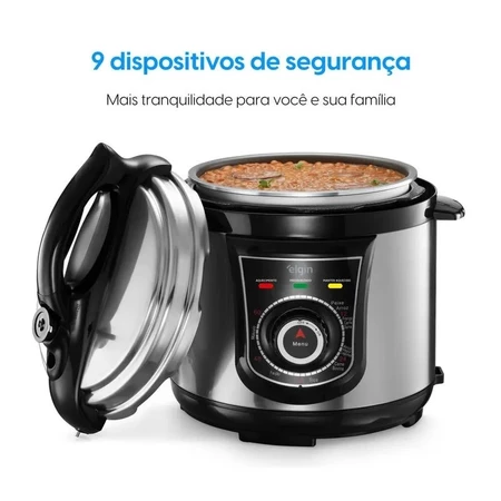 Panela de pressão elétrica 4l elgin ppr10 840w inox