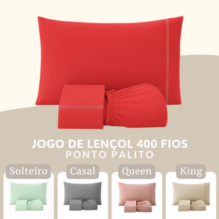 Jogo de Lençol 400 Fios Macio Ponto Palito em Oferta na Shopee