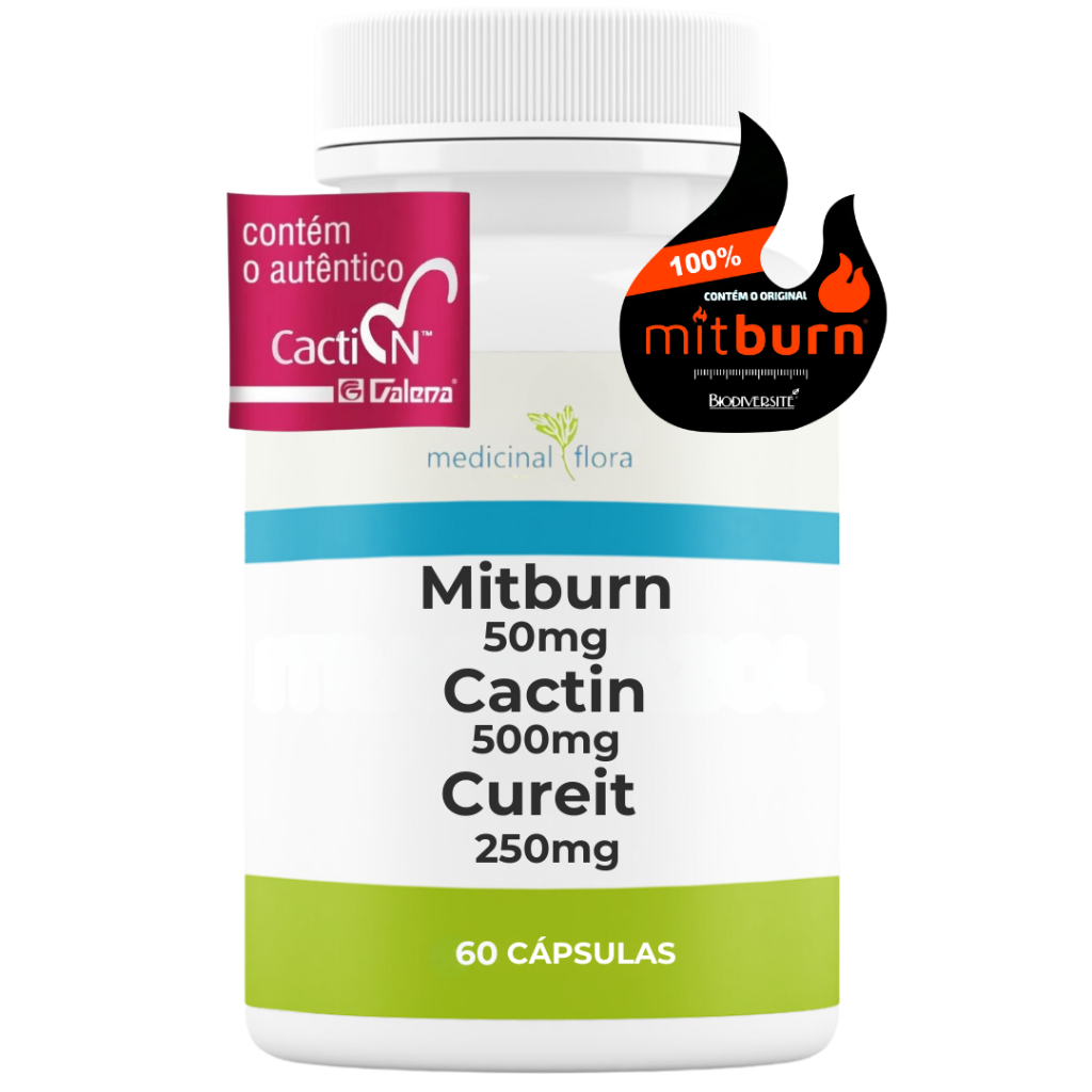 Cureit 250mg + Cactin 500mg + Mit 50mg Com Selo de Autenticidade - 60 ...