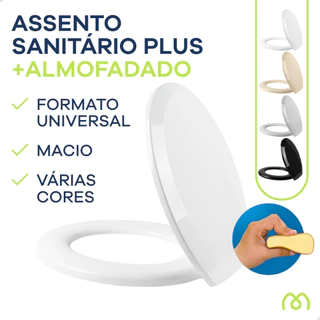 Assento Sanitário Tampa de Vaso Oval MAIS ALMOFADADO Universal Macio Fofinho Tabua Branco Bege Cinza