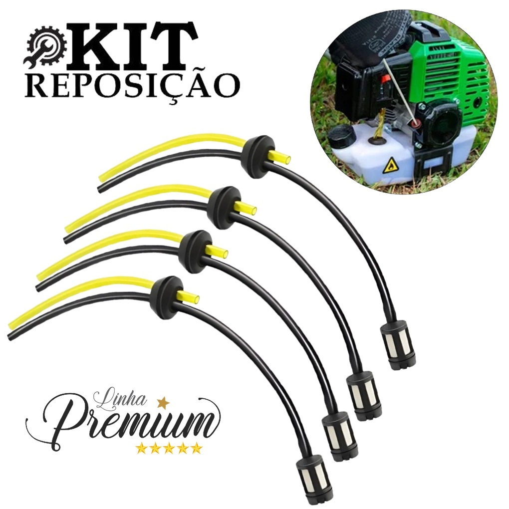 kit 4 Conjuntos Mangueira Combustível Roçadeira Tekna, Toyama