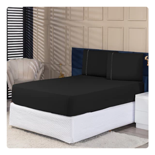 Jogo de Lencol Casal 3 Peças 400 Fios Ponto Palito em Oferta na Shopee