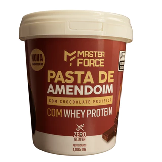 Pasta de Amendoim com Chocolate com Whey Protein Master Force 1,005 Kg sem glúten