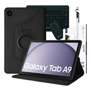 Kit Completo Capa Teclado Para Tab Galaxy A9 8.7 Polegadas + Mouse Bluethoot + Película de Vidro + Caneta Touch