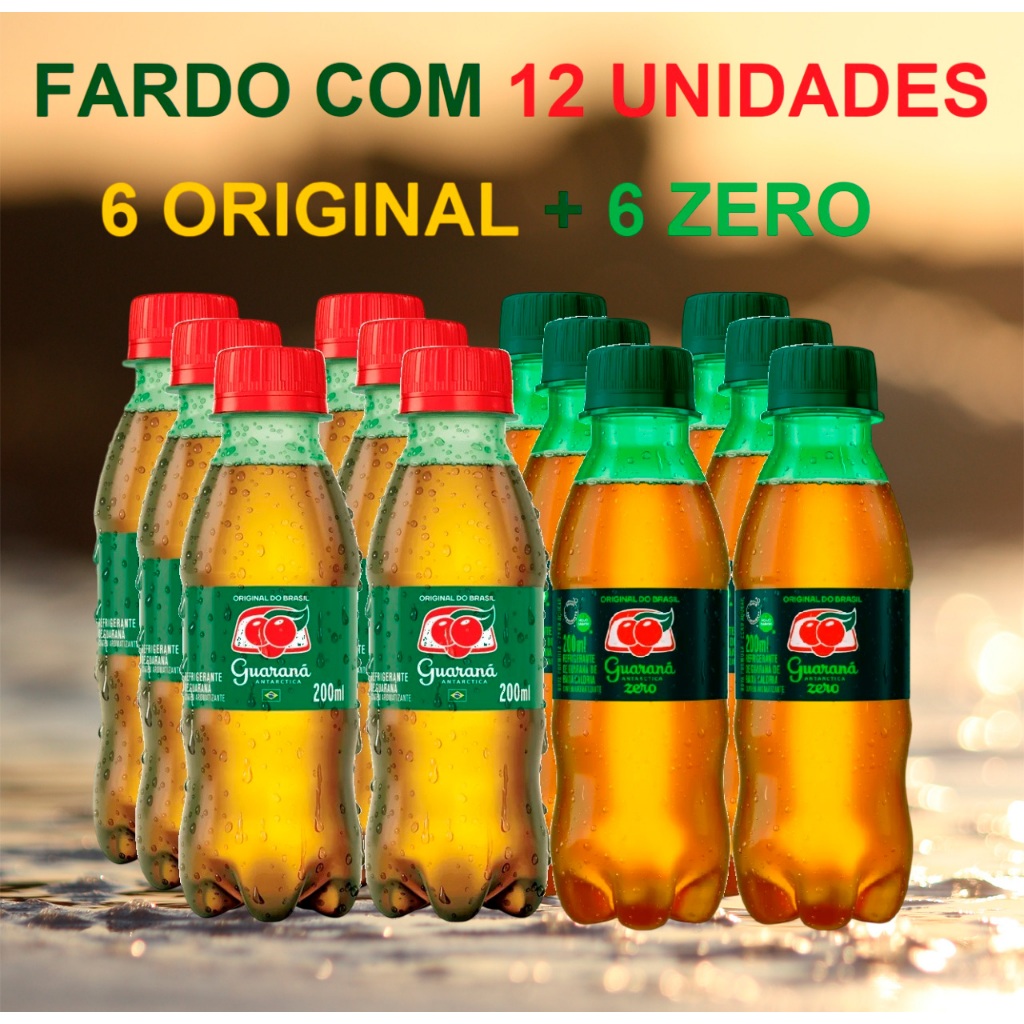 Fardo com 12 Unidades Guaraná Antarctica 200ml Refrigerante Original e ...