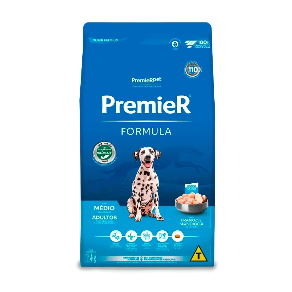 Imagem do produto Ração Premier Fórmula Cães Adultos Porte Médio Sabor Frango 15kg no catálogo Master Pet