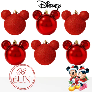 KIT 6UN Bola De Natal Decoração Disney Mickey Enfeite Luxo Enfeite Natalino Arvore Luxo Minnie