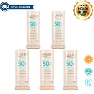 Protetor solar facial em bastão com cor FPS 50, efeito matte