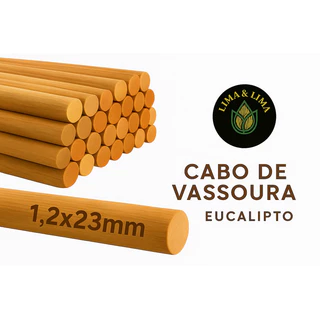 Kit 10 Cabos de Vassoura em Eucalipto – 23mm x 1,20m