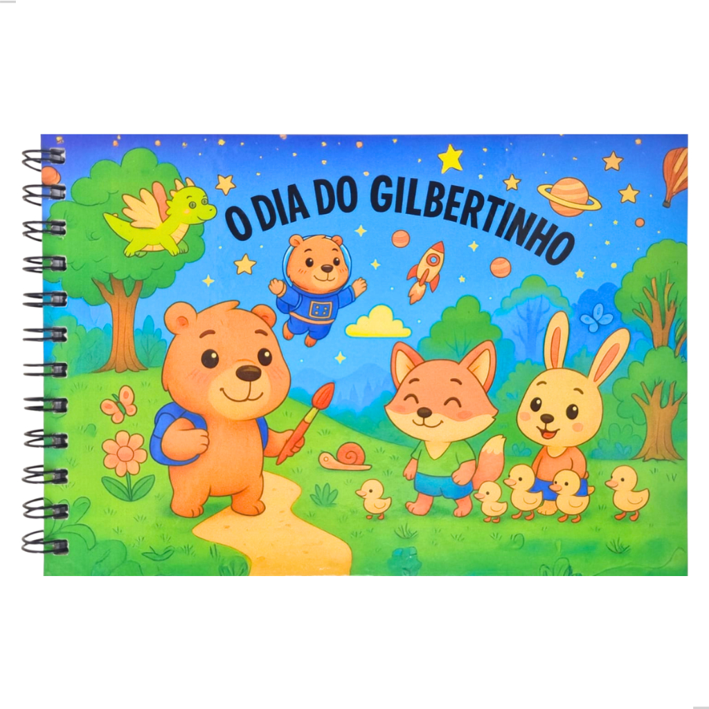 Livro Colorir Caderno Desenhos Pintar Ursinho Gilbertinho | Shopee Brasil