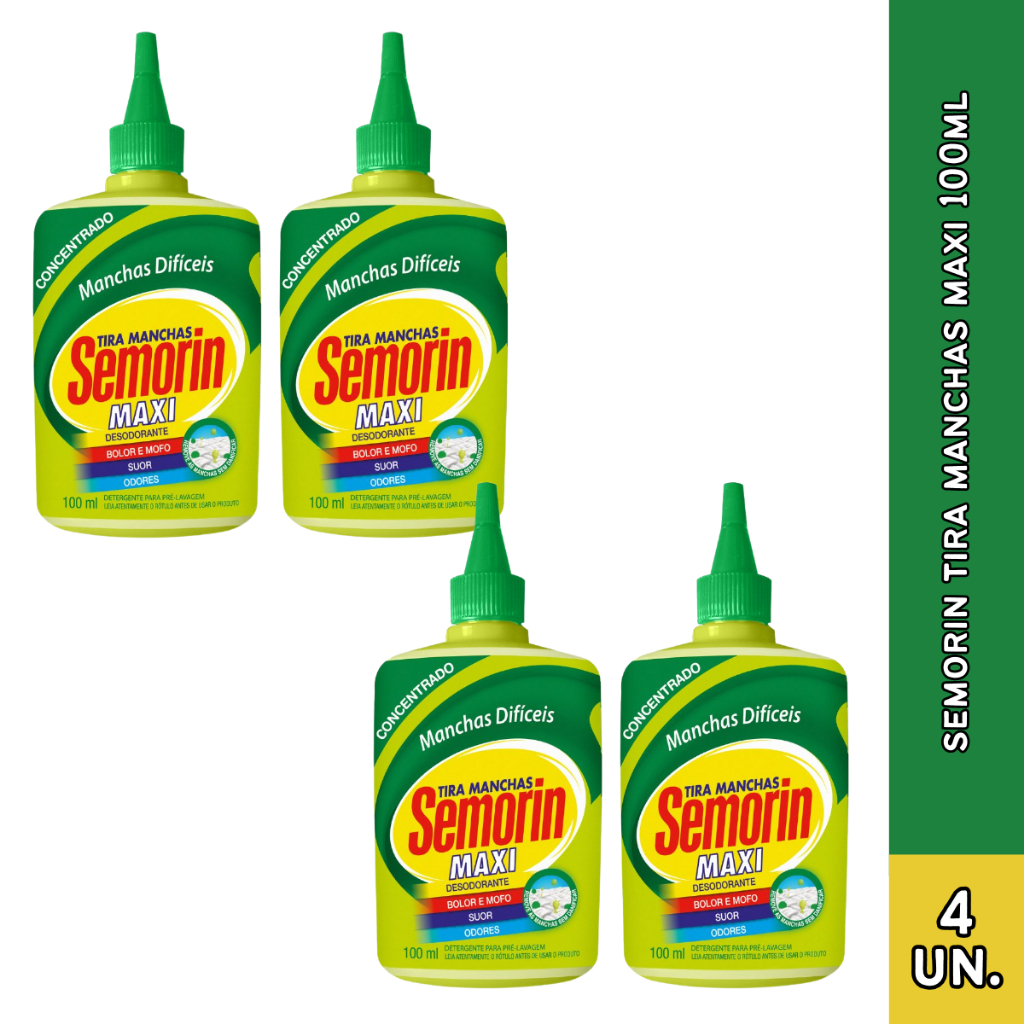 Semorin Maxi Tira Manchas de Tecidos e Roupas 100ml | Shopee Brasil