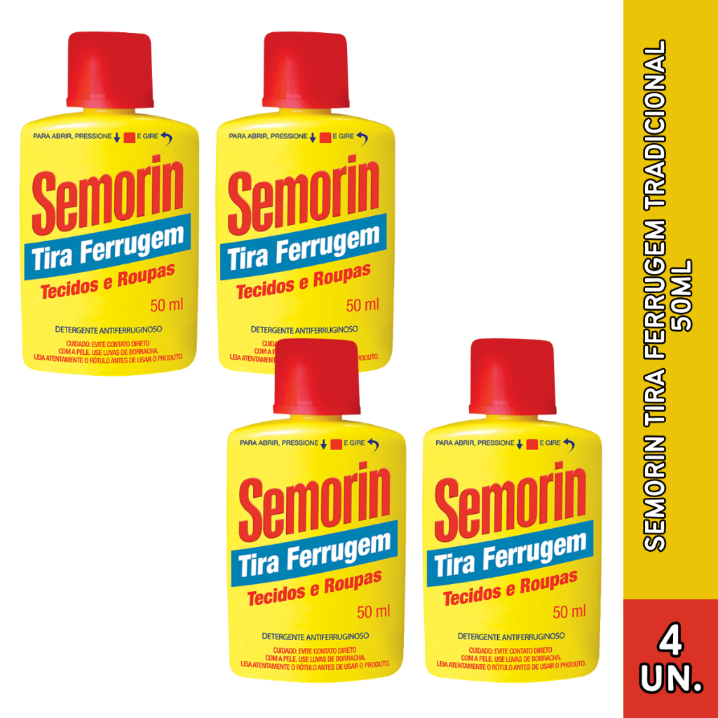 Semorin Tira Ferrugem de Tecidos e Roupas 50ml Escolha a Quantidade ...
