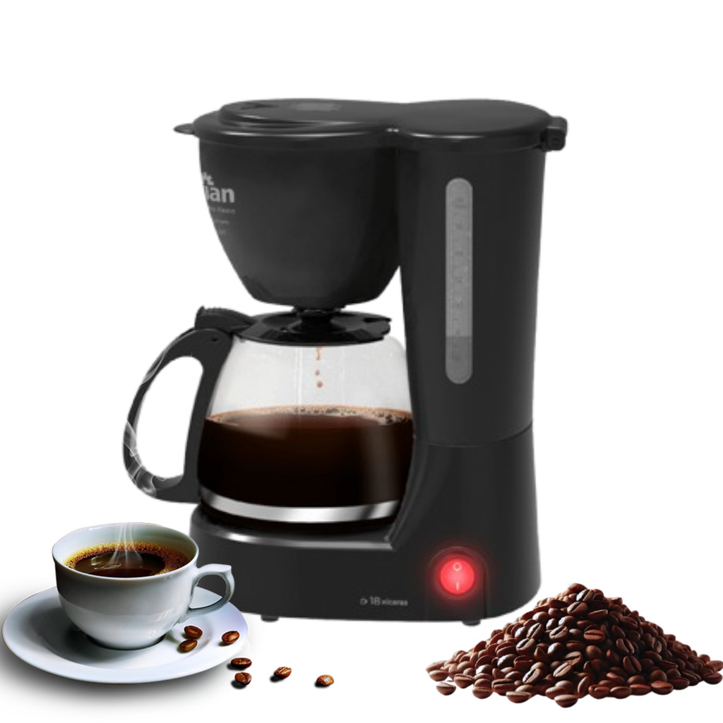 Cafeteira Elétrica 18 xícaras Preta Filtro Reutilizável 127v