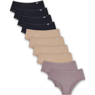 Kit Com 10 Calcinhas Confortável Algodão Tipo Calça Média Feminina DelRio