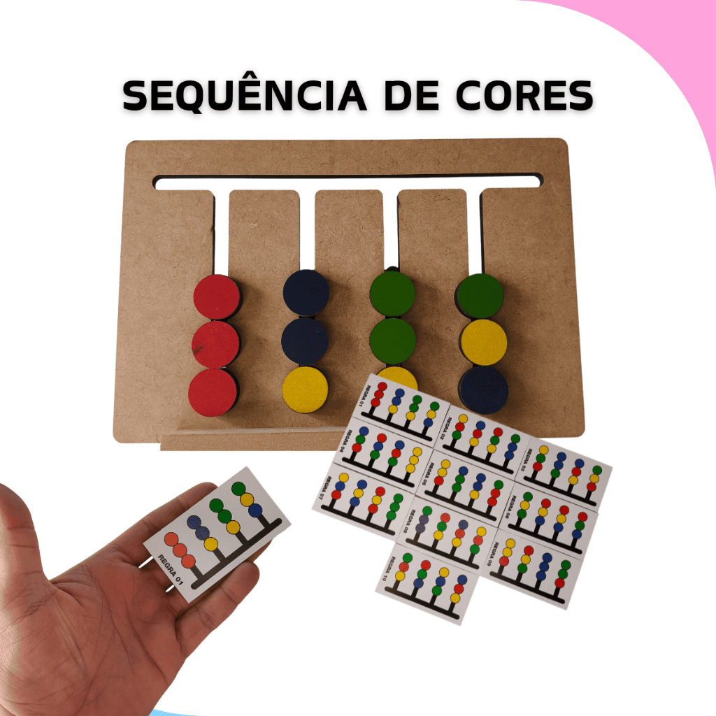 Jogo Sequência de Cores Brinquedo Educativo Desafios Psicomotores ...
