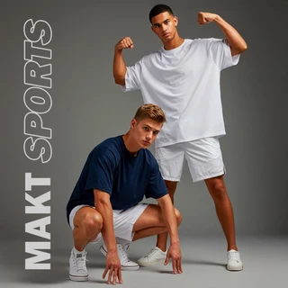 Kit 2 Camisetas Oversized Masculina Camisa DryFit Streetwear Gola Alta Poliester Premium