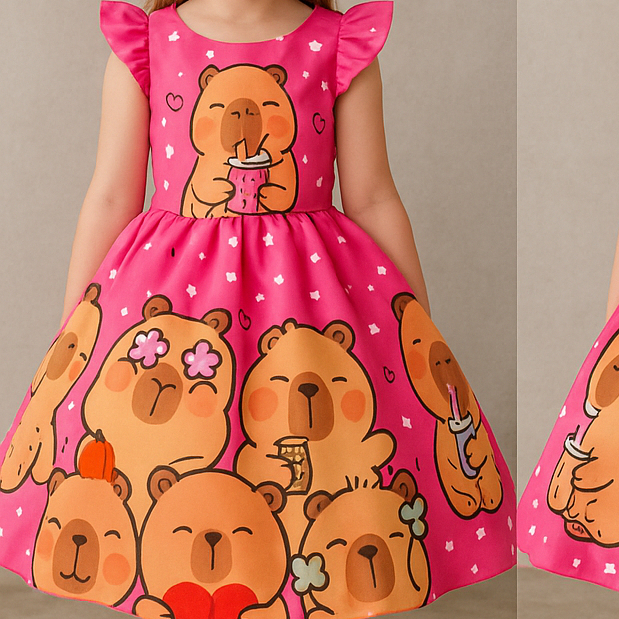vestido infantil capivara capibara roupa menina capivara fantasia festa ...