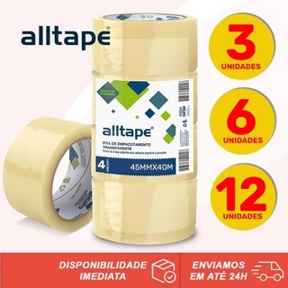 Kit 3 Fita adesiva transparente para embalagem 45MM x 40M Durex