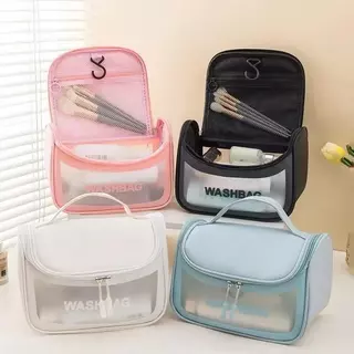 Necessário Organizador Viagem Bolsa Impermeável De Maquiagem Transparente Portátil Flip em Oferta na Shopee