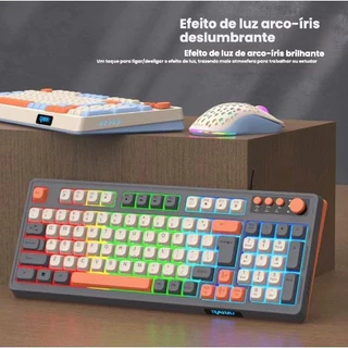 Kit de teclado e mouse para jogos Teclado Ultramax T102 com três cores luminosas Com botão multimídia
