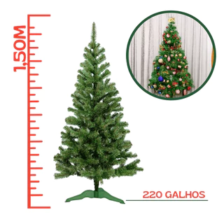 Árvore Natal Verde 150cm 220 Galhos Pinheirinho Premium