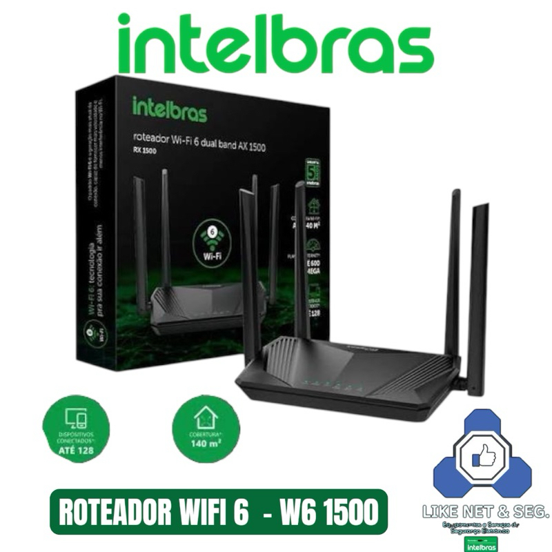 Roteador Wireless Wifi 6 Intelbras 2,4GHz e 5GHz W6-1500 | Shopee Brasil