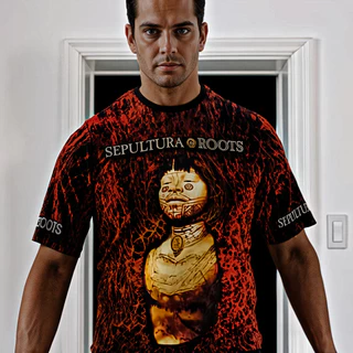Camiseta Sepultura Roots Full Print Camisa de Rock 3D Stamp Tee Custom Premium Blusa Masculina Banda Feminina