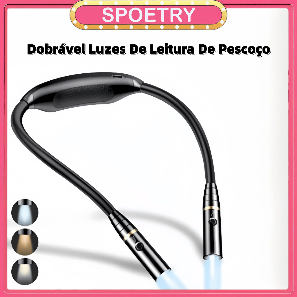 Lâmpada De Leitura No Pescoço Novidade Luzes De Flexíveis Livro Mãos Livres Lâmpada Portátil USB Recarregável Iluminação