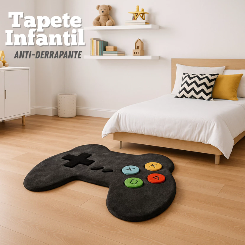 Tapete Gamer de Pelúcia Antiderrapante