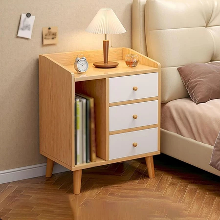 Decoração de mesa de cabeceira com nicho multi-espaço e pés vintage Mesa de Cabeceira Gaveteiro Classic