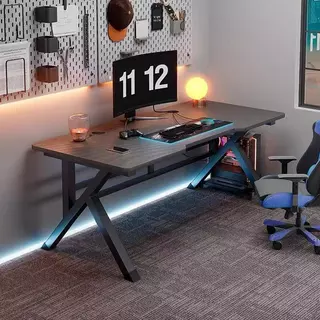 100/120/140CM Mesa de computador com textura de fibra de carbono, mesa de jogos, mesa de estudo