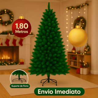 Árvore de Natal Grande 1,80m Verde 320 Galhos – Montagem Fácil e Decoração Natalina
