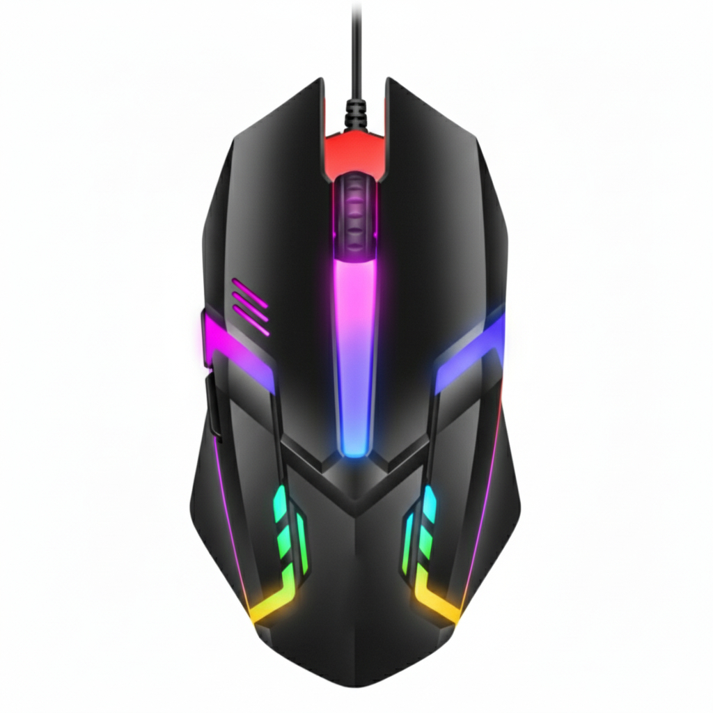 Mouse Gamer 2.500DPI Led RGB Com Fio USB Profissional Para Escritorio ...